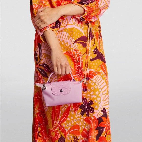 LONGCHAMP Mini Le Pliage Green Top-Handle Bag + Strap - Peony Pink *RARE* - Picture 5 of 9